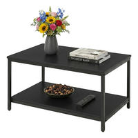 COUCHTISCH - Schwarz, Holzwerkstoff/Metall (50/80/42cm) - Relaxdays