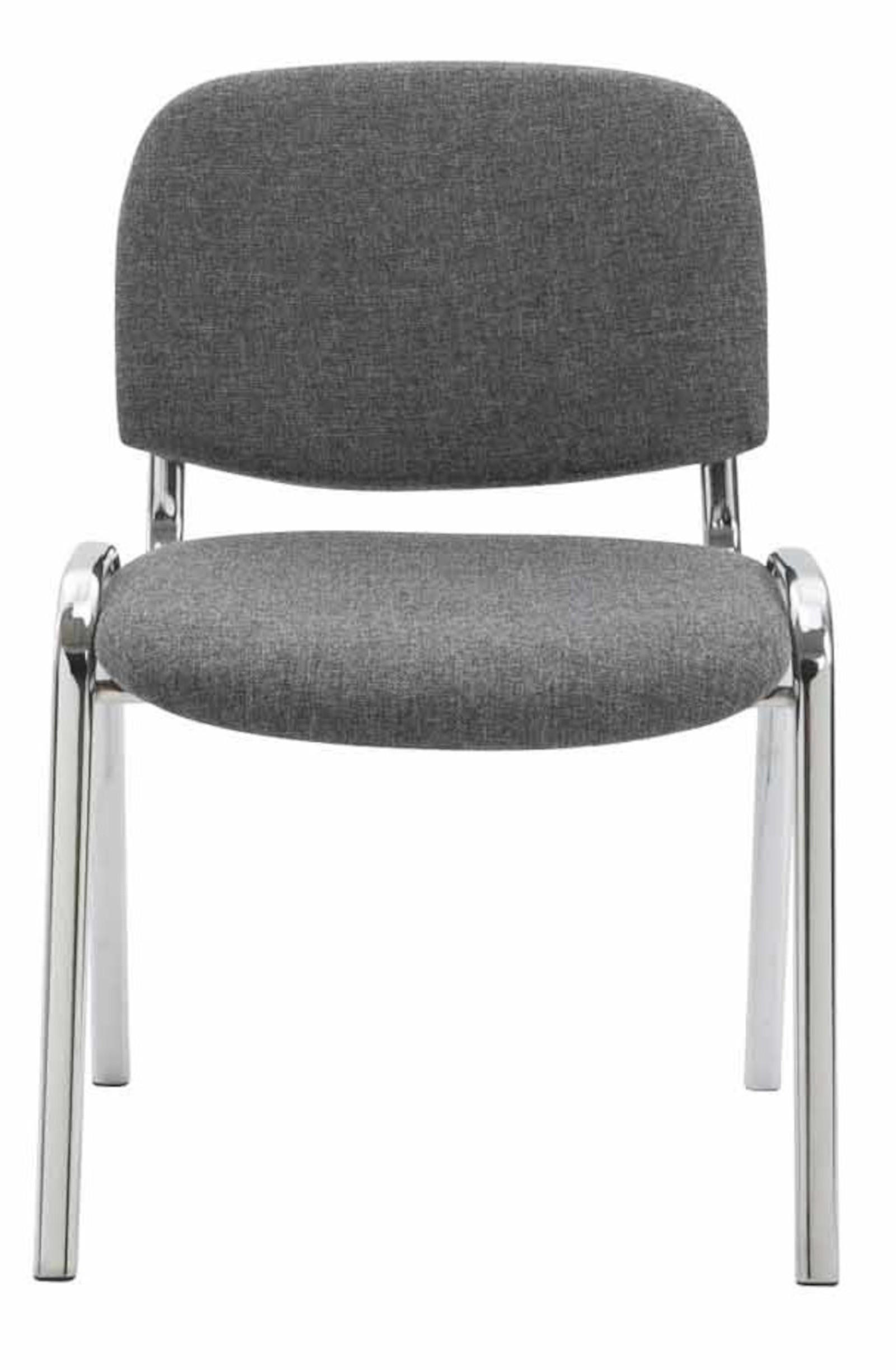 BESUCHERSTUHL 4er Set Stoff grau - Grau, Textil/Metall (54/79/64cm) - CLP