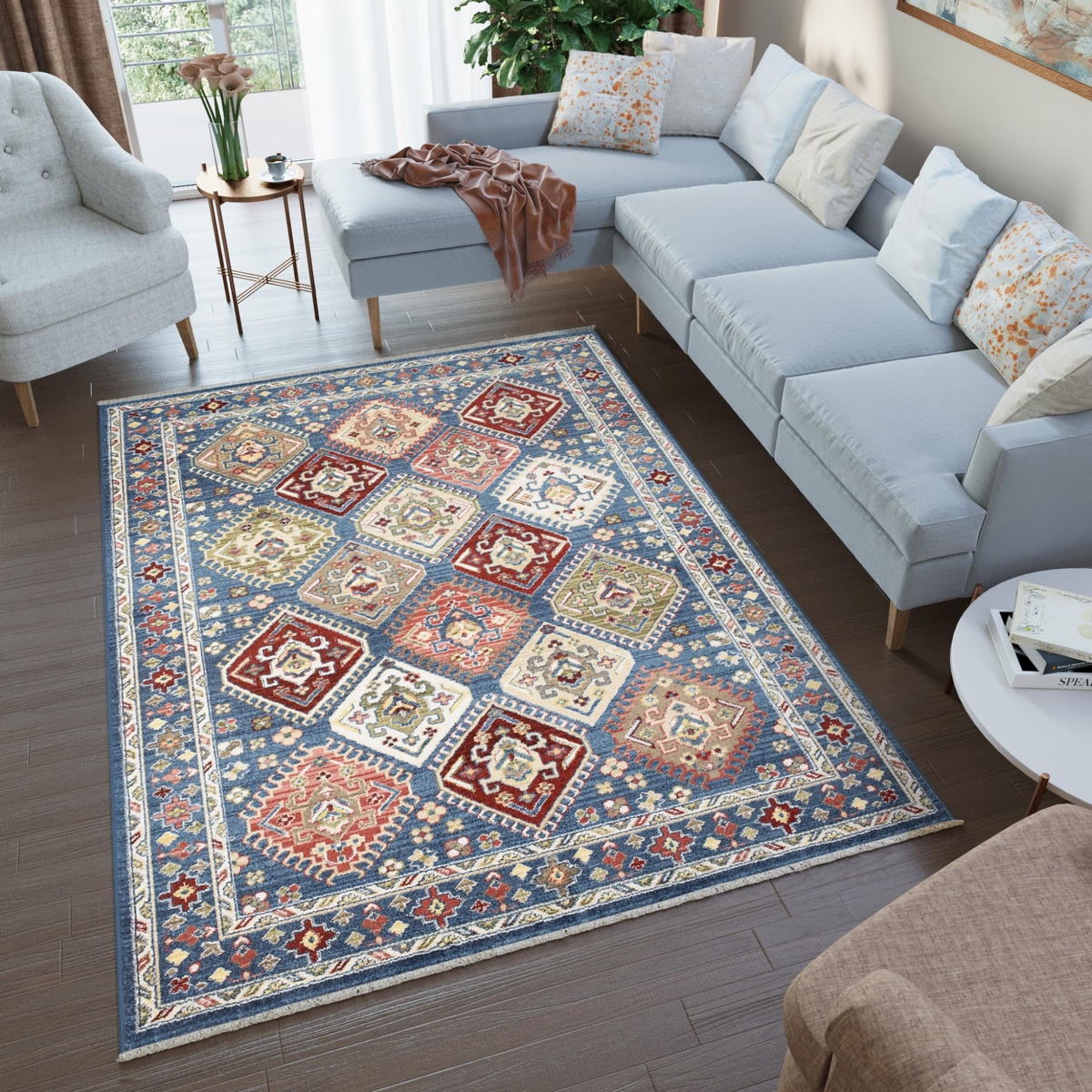 TEPPICH RIVIOLI Blau 80/150 cm - Blau, Textil (80/150cm) - Tapiso
