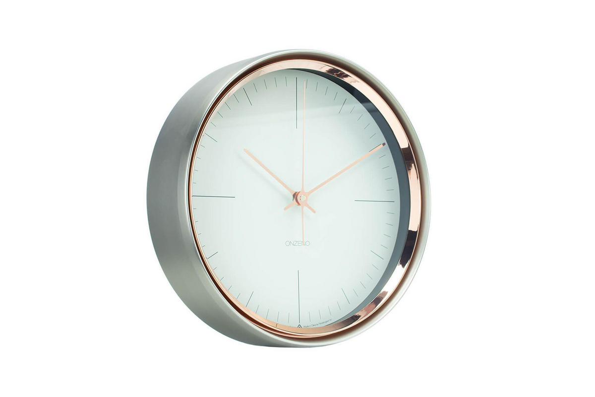 WANDUHR Design Weiß 33/33 cm - Weiß, Glas/Holzwerkstoff (1.24/32.7/8cm) - ONZENO