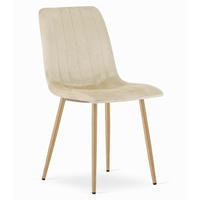 STUHL ORSARA 1 Stück, Beige, Metallbeine in Holzfarbe, mit Samtstoff gepolstert - Beige, Textil/Metall (43/90/51cm) - Komodee