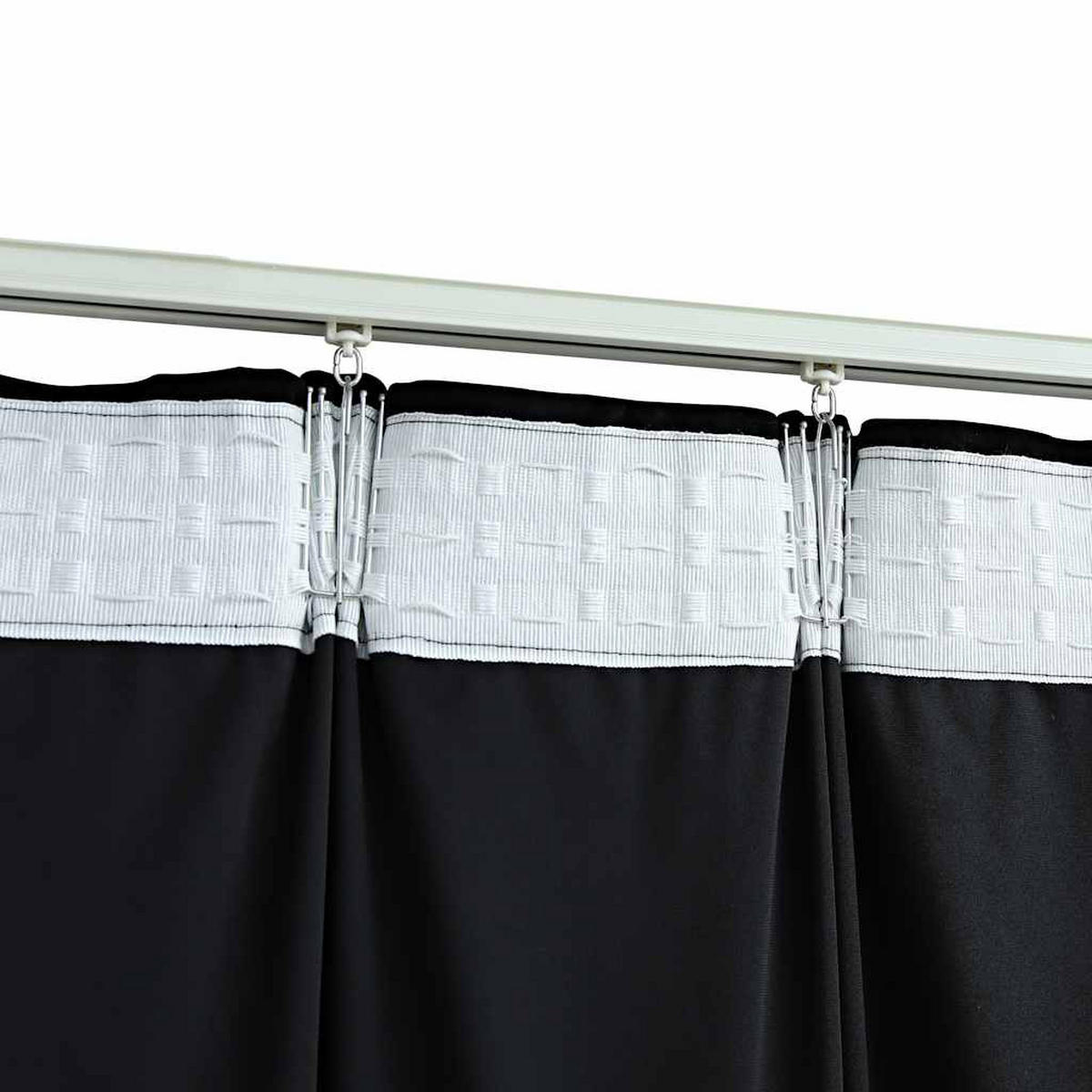 VERDUNKELUNGSVORHANG Mit Haken Samt Schwarz 290/245 Cm - Schwarz, Textil (290/245/1cm) - vidaXL