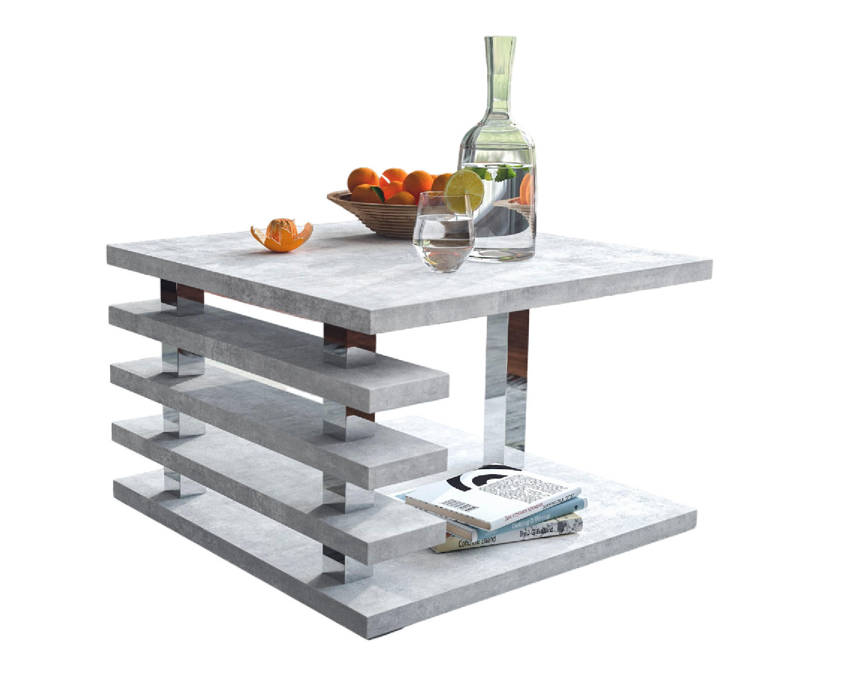 COUCHTISCH quadratisch Beton - Hellgrau, Holzwerkstoff (60/60/40cm) - designimpex