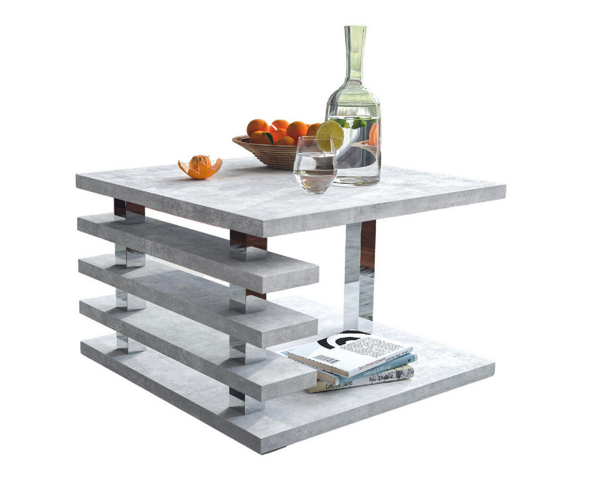 COUCHTISCH quadratisch Beton - Hellgrau, Holzwerkstoff (60/60/40cm) - designimpex