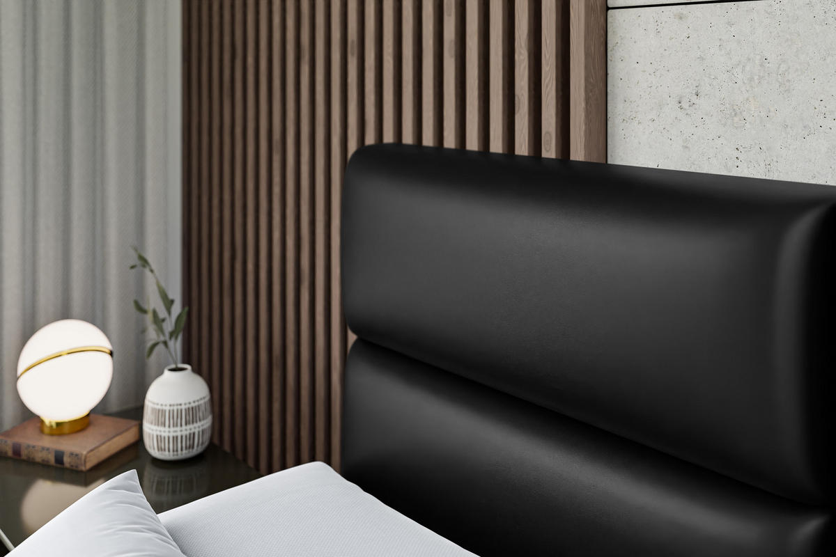 BOXBETT BOXI3-Z - 140x200 cm - H3 - Schwarz Hochglanz - Schwarz Hochglanz, Holzwerkstoff (140/200cm) - ALTDECOR