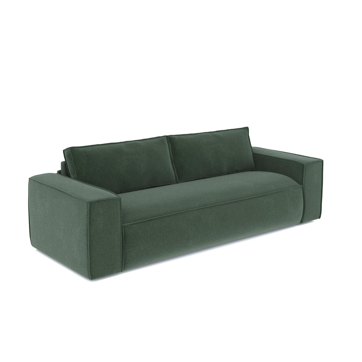 SCHLAFSOFA GERADE Samt Smaragdgrün 216cm - Smaragdgrün, Textil (216/90/100cm) - Sia Home