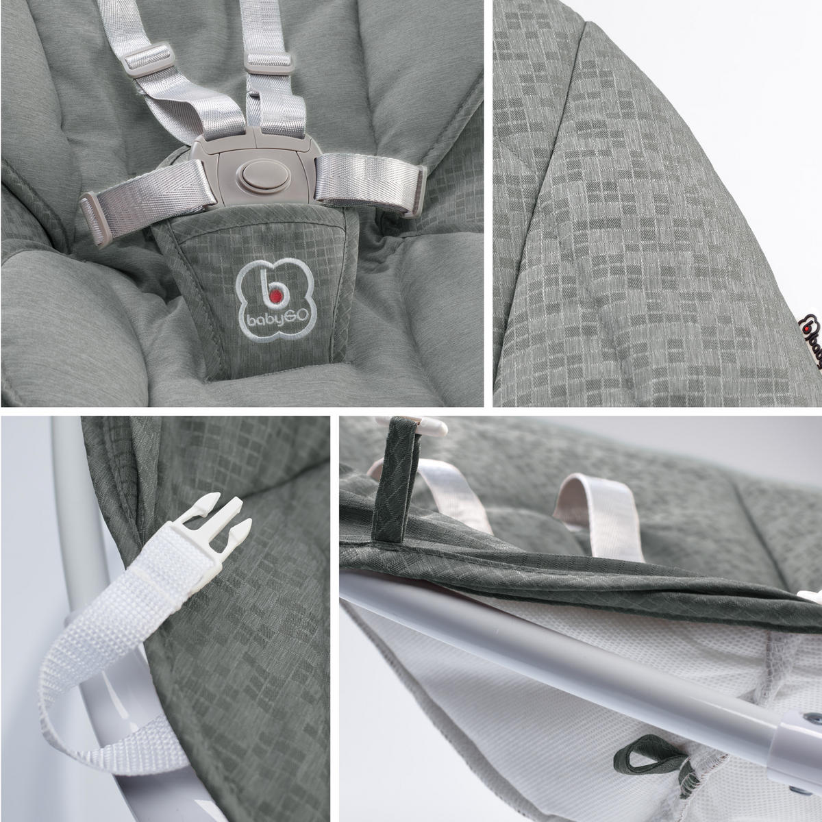 BABYWIEGE Swing grau - Grau, Kunststoff (58/62/71cm) - BabyGo
