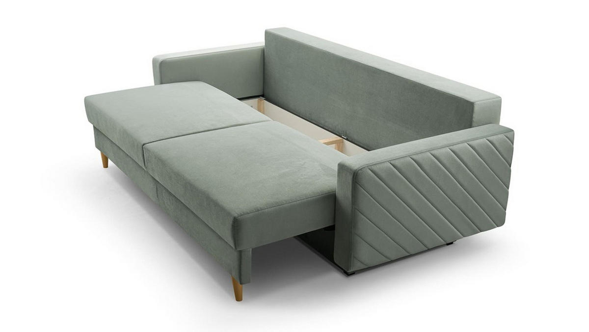 SCHLAFSOFA - California - Kronos 07 Schwarz - Schwarz, Holz (230/96/97cm) - Möblo