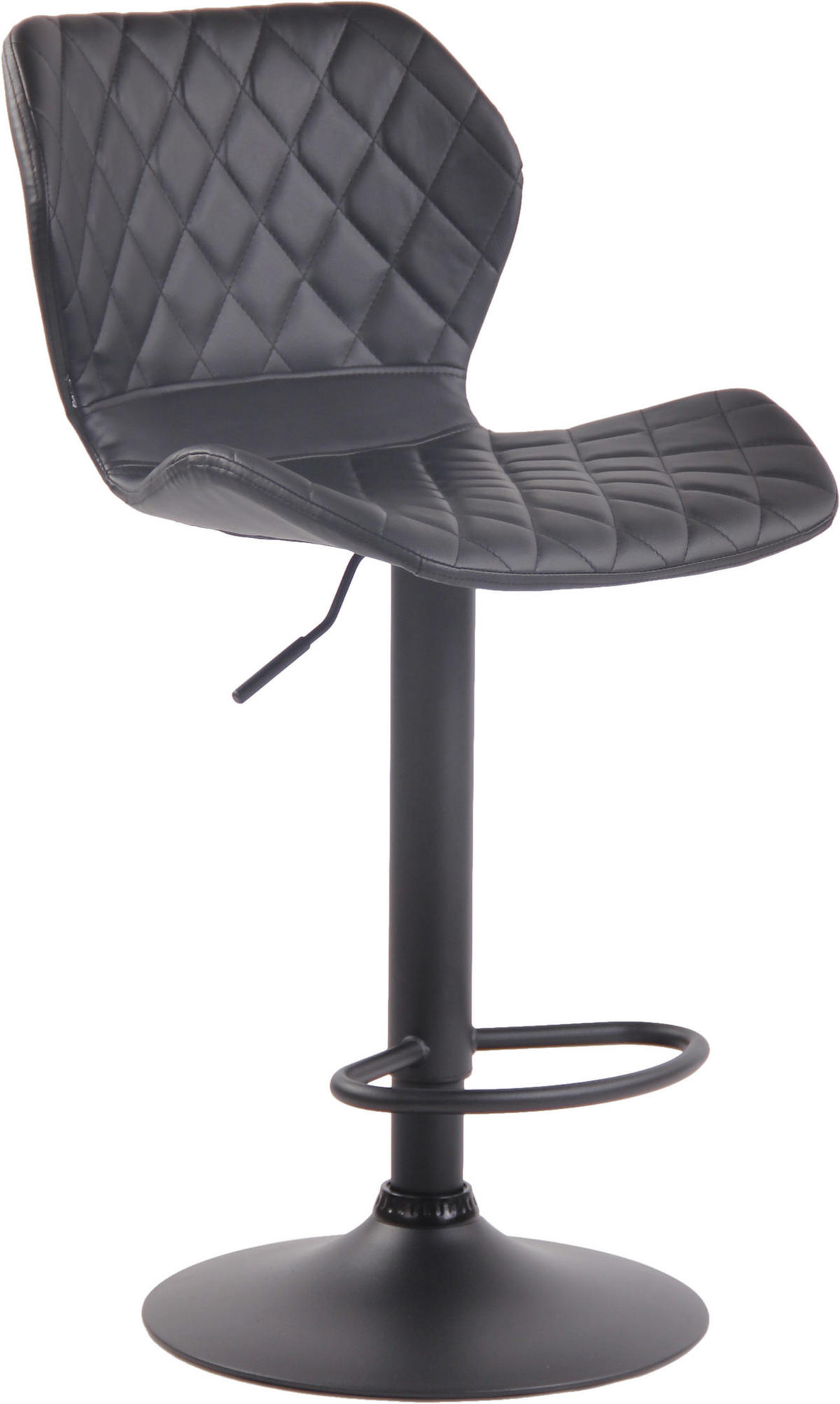 BARHOCKER Lederlook schwarz - Schwarz, Textil/Metall (47/88/51cm) - CLP