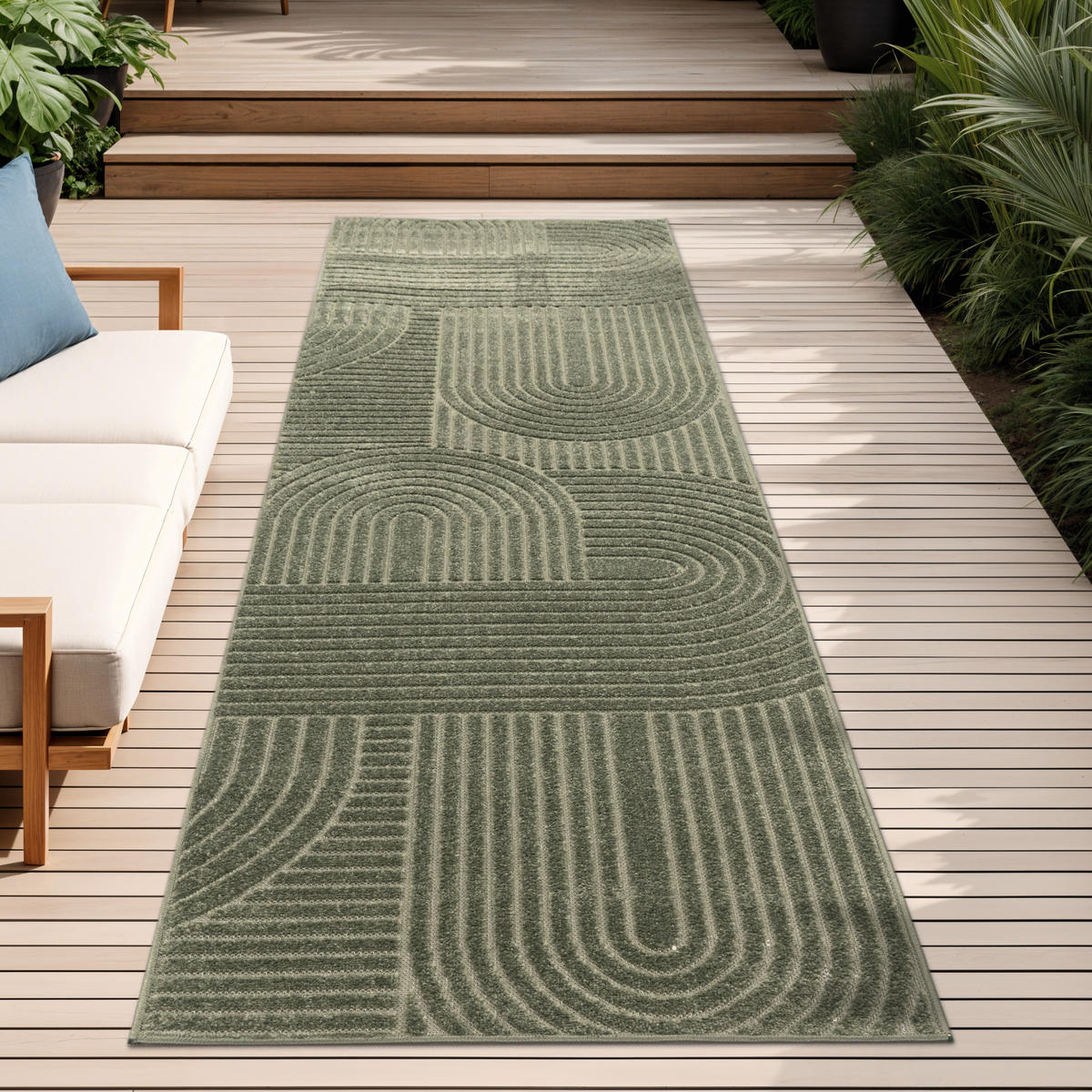 OUTDOORTEPPICH 60/100 cm Cotton 240 - Grün, Textil (60/100cm) - Paco Home