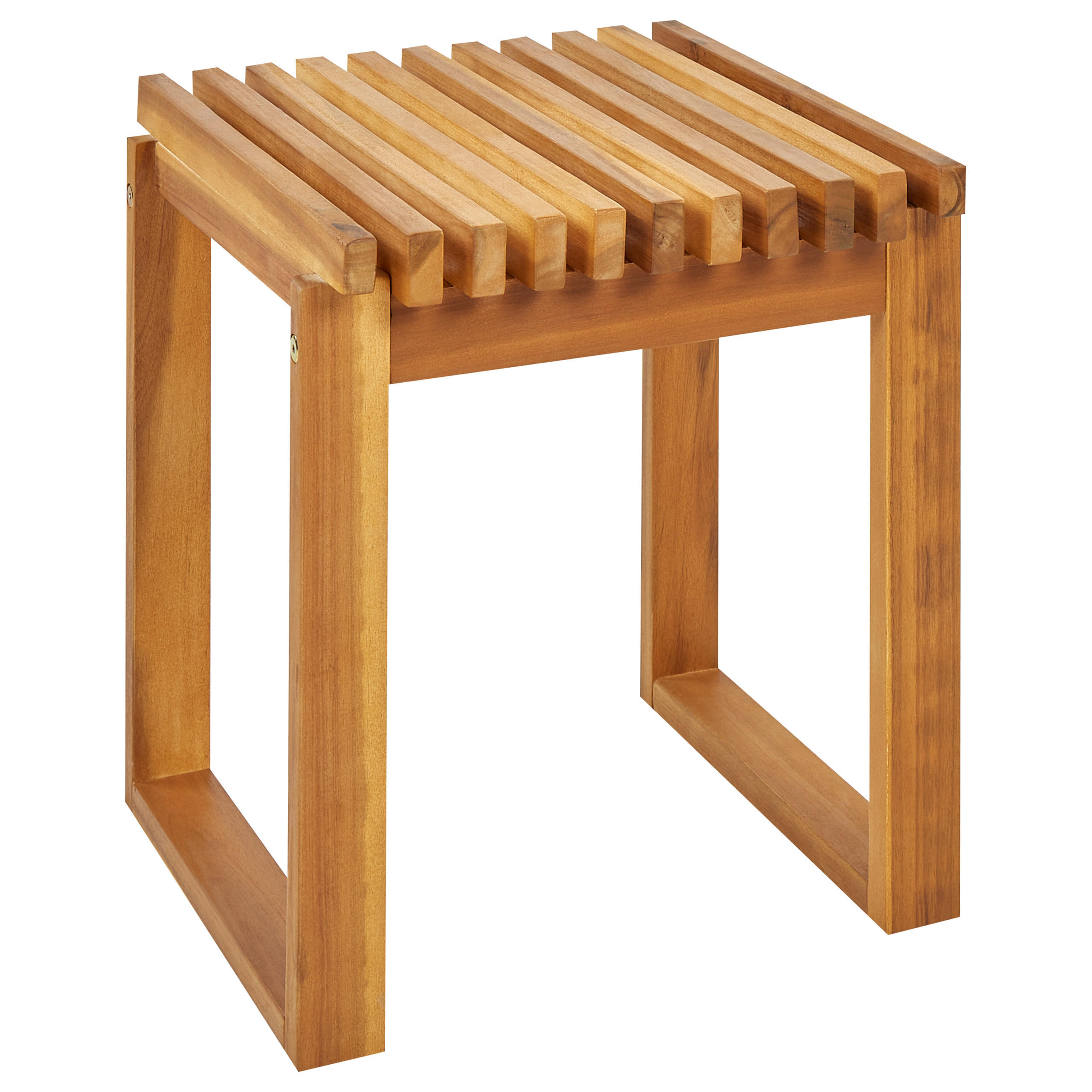 GARTENTISCH 40/40 cm Massivholz Heller Holzfarbton Bellano - Hellbraun, Holz (35/40/44cm) - Beliani