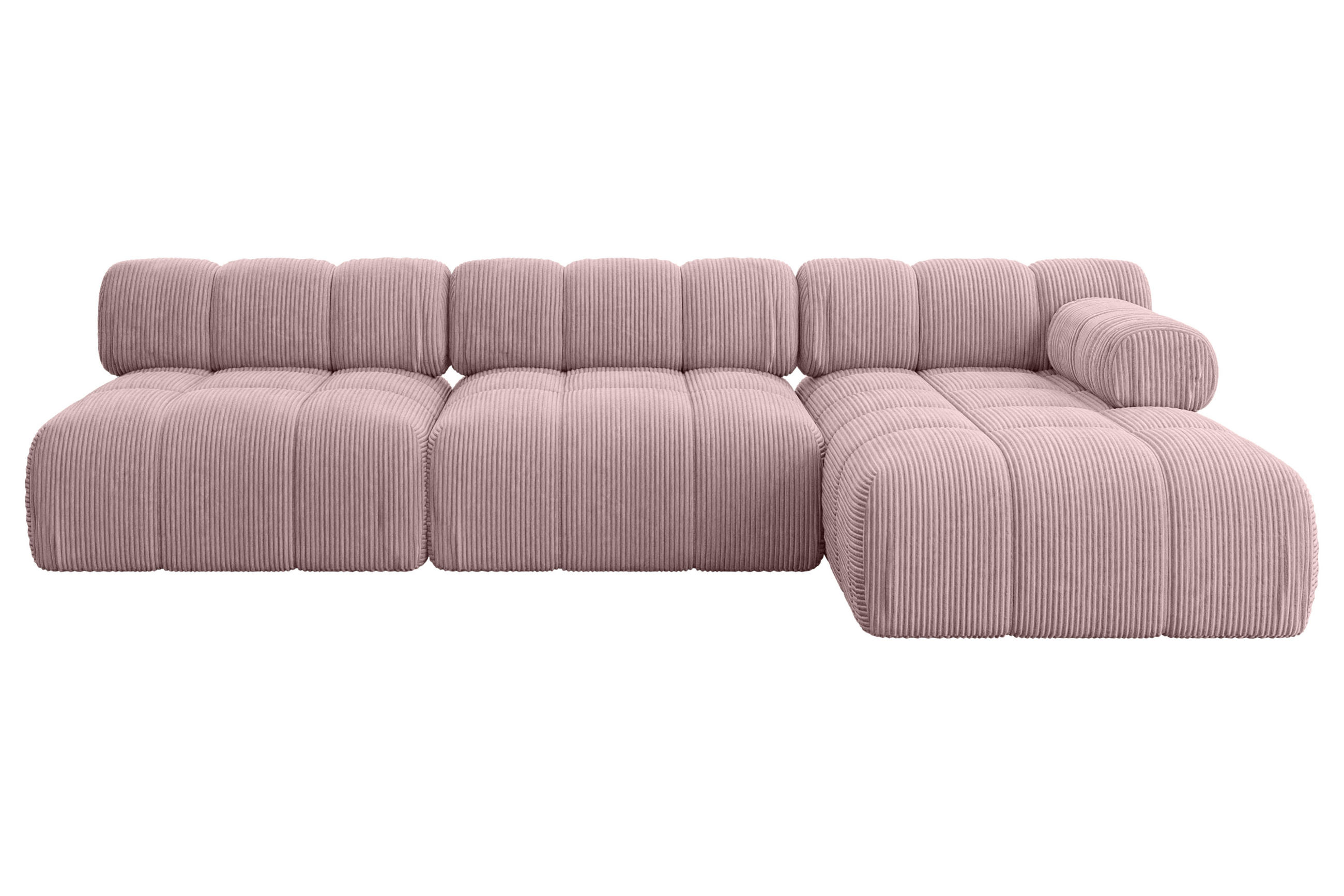 ECKSOFA modulares Sofa Razon-L2 - 285x160x70 cm Rosa Cord - Rosa, Holzwerkstoff/Textil (285/160cm) - ALTDECOR