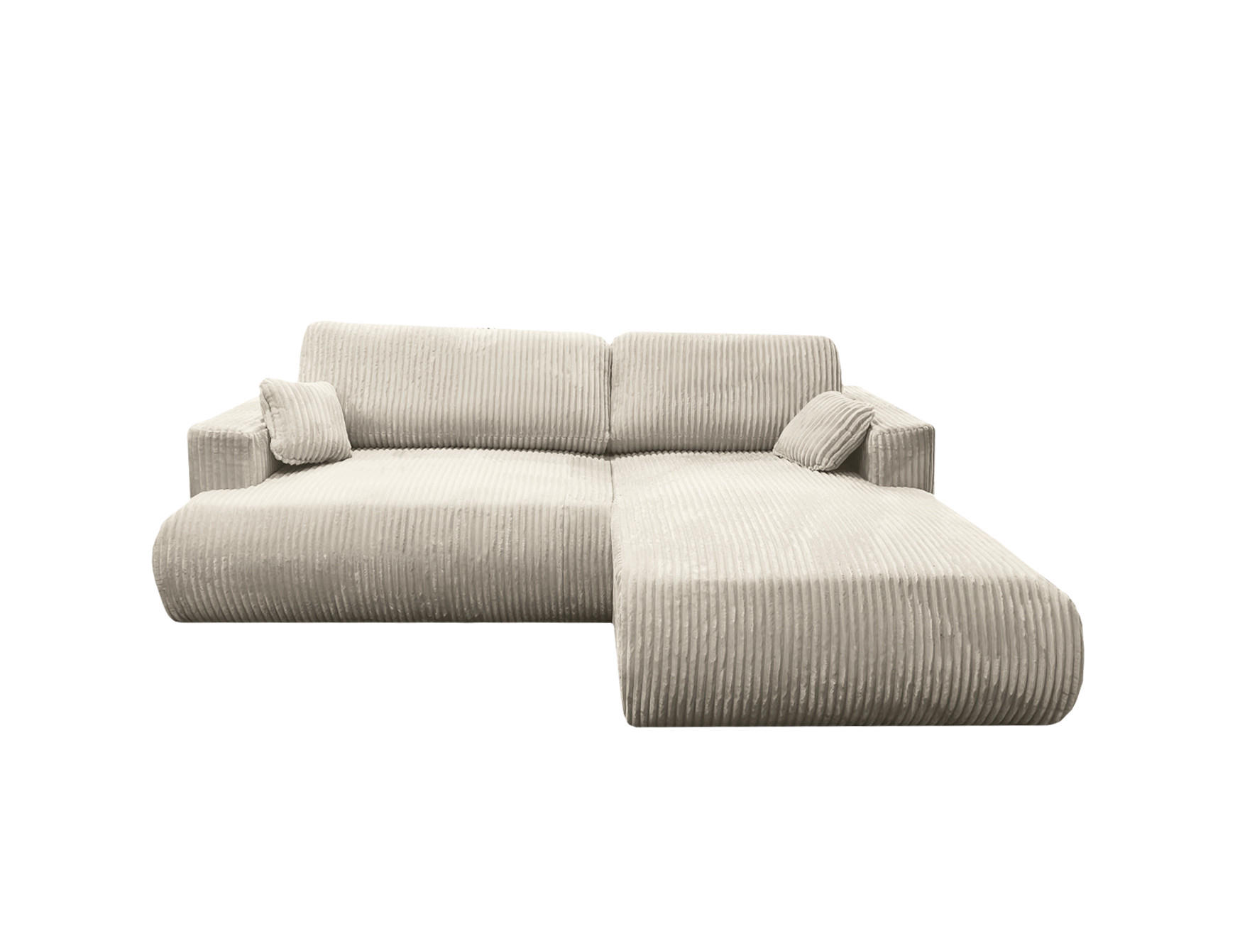 ECKSOFA Luna L rechts Ecru aus Cord - Ecru, Textil (271/195cm) - KS Home Concept