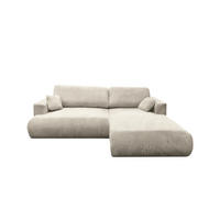 ECKSOFA Luna L rechts Ecru aus Cord - Ecru, Textil (271/195cm) - KS Home Concept