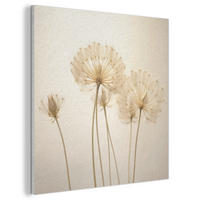AKUSTIKBILD Sonnenlicht - Löwenzahn - Botanisch - Blumen Wandbilder 60x60 cm - Creme, Kunststoff (60/60/0.9cm) - MuchoWow