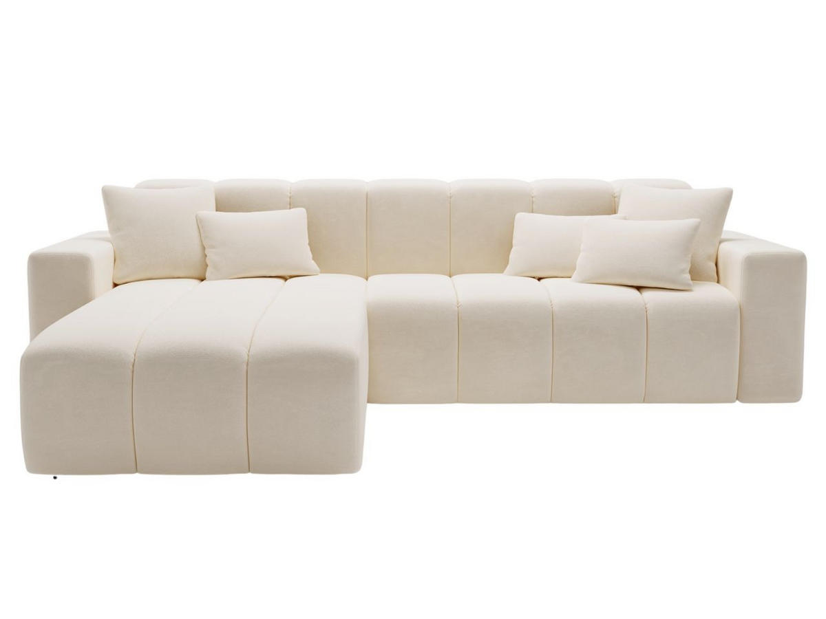 ECKSOFA Nork Creme Links - Creme, Holz/Textil (180/265cm) - Graingold