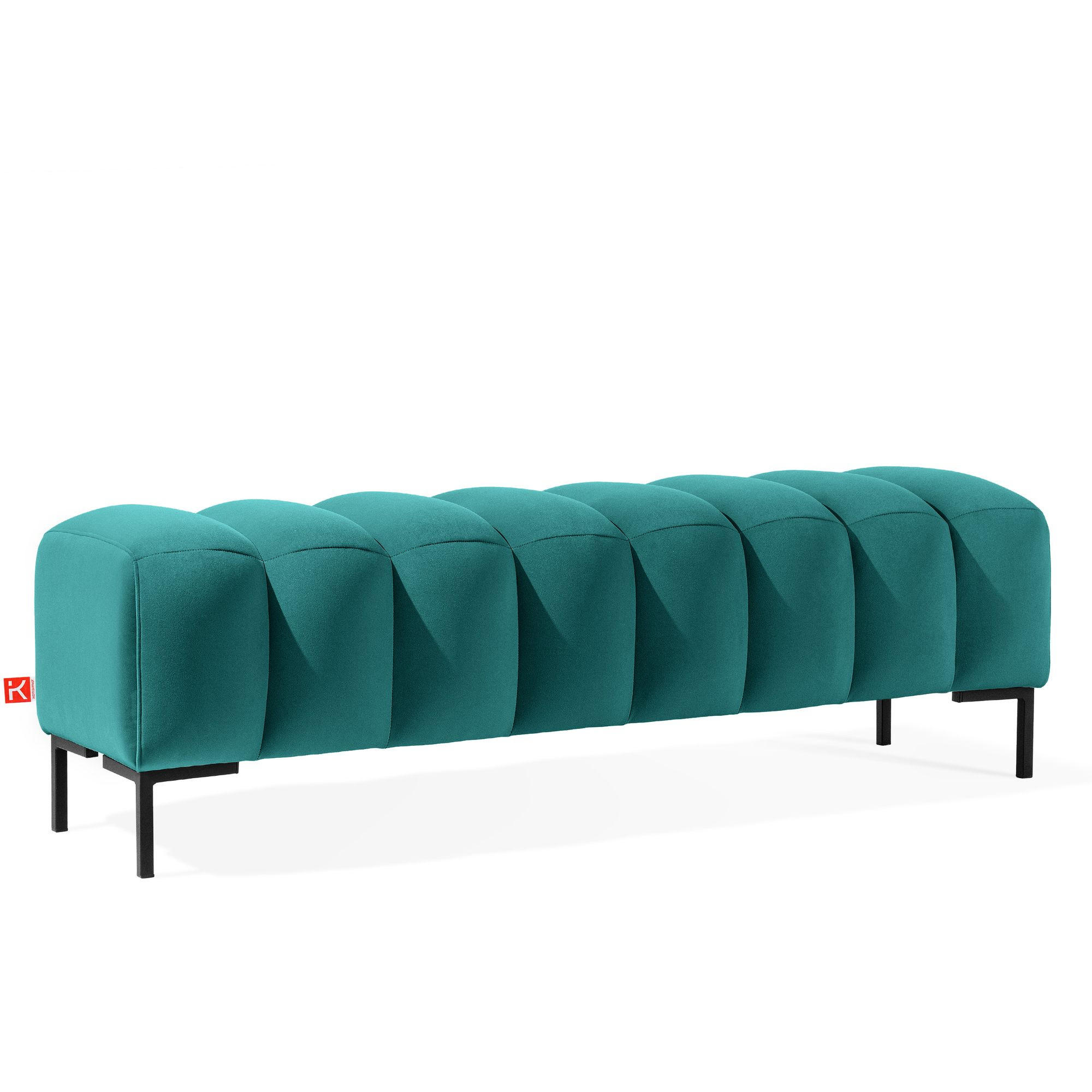 POLSTERBANK Bettbank PECCO, Metallbeinen - Blau/Schwarz, Holz/Textil (160/50/50cm) - KONSIMO®