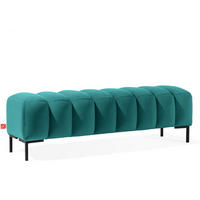 POLSTERBANK Bettbank PECCO, Metallbeinen - Blau/Schwarz, Holz/Textil (160/50/50cm) - KONSIMO®