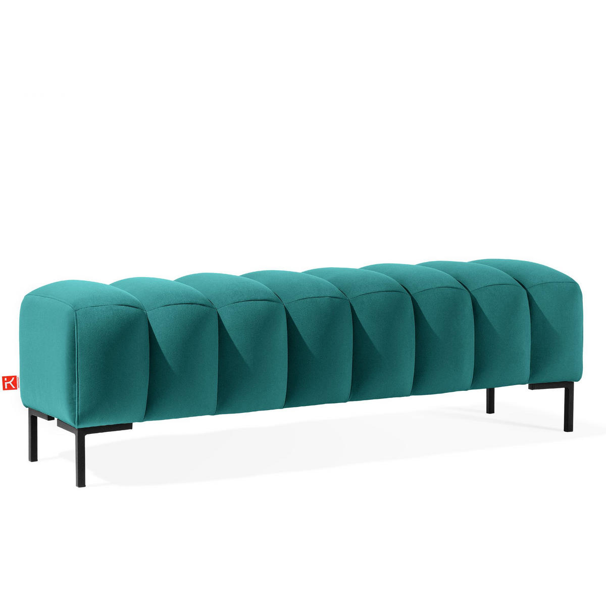 POLSTERBANK Bettbank PECCO, Metallbeinen - Blau/Schwarz, Holz/Textil (160/50/50cm) - KONSIMO®