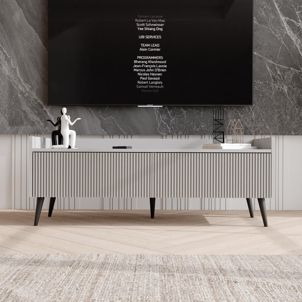 TV-LOWBOARD SCALA stehend, 120 cm Kaschmir - Kaschmir/Schwarz, Holzwerkstoff/Metall (120/45/41cm) - Idohome