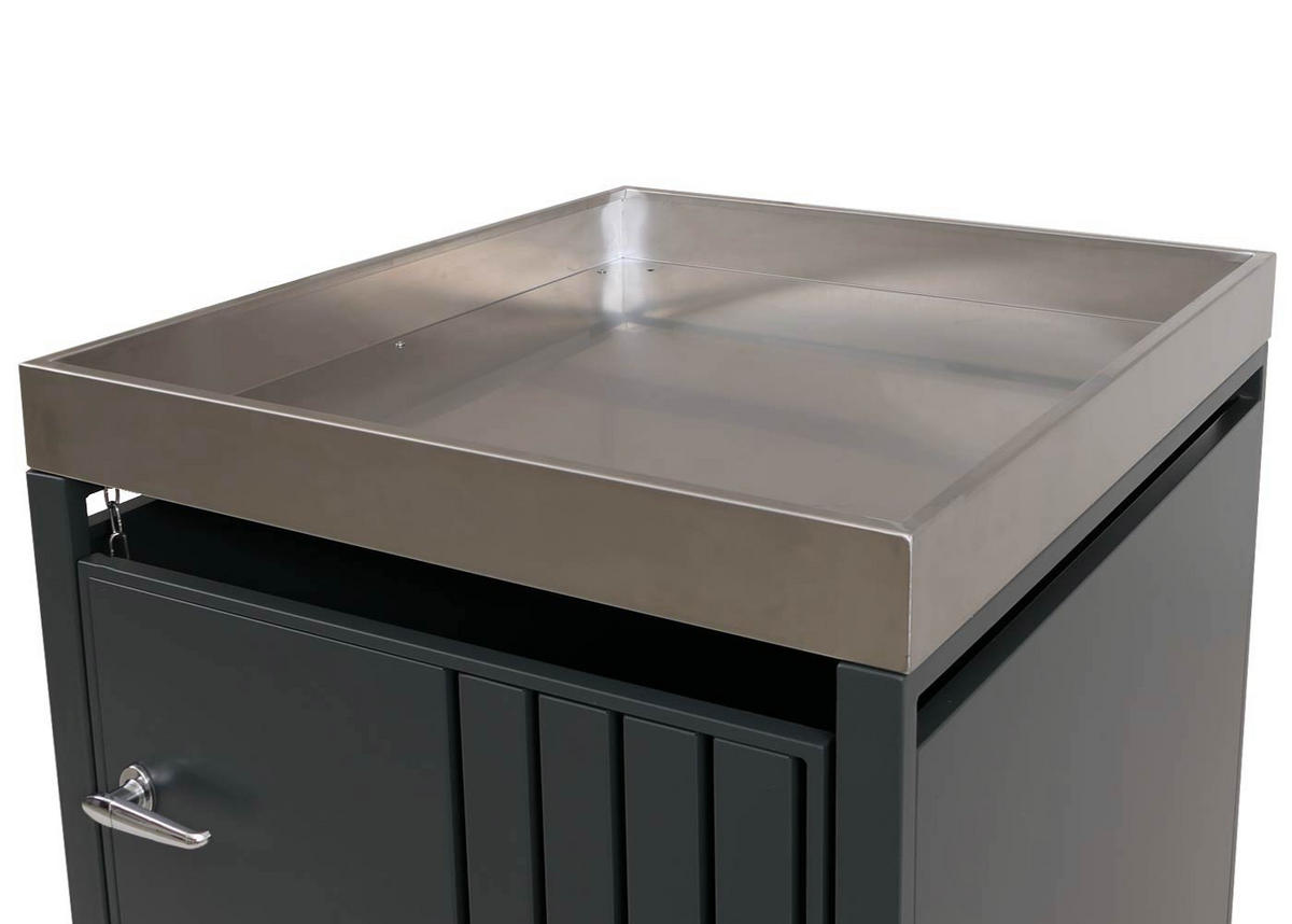 MÜLLTONNENBOX 1er mit Pflanzkasten HxBxT 125x68x84cm Anthrazit - Anthrazit, Metall (68/125/84cm) - PROREGAL