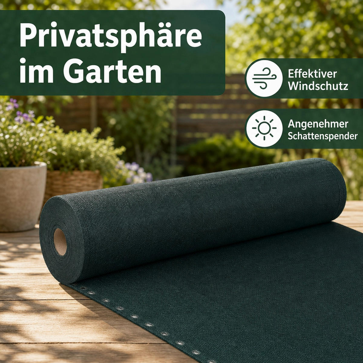 SICHTSCHUTZNETZ - Dunkelgrün, Kunststoff (120/1cm) - KLASEBO