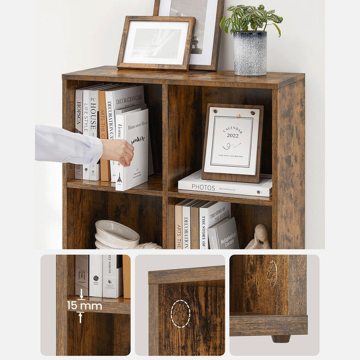 BÜCHERREGAL Abuja - Braun, Holzwerkstoff (65.5/129.5/30cm) - Hansiro