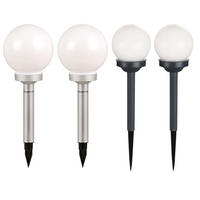 LED AUSSENLEUCHTE Kugel Design Weiß 4er Set - Weiß, Kunststoff (15/15/43cm)