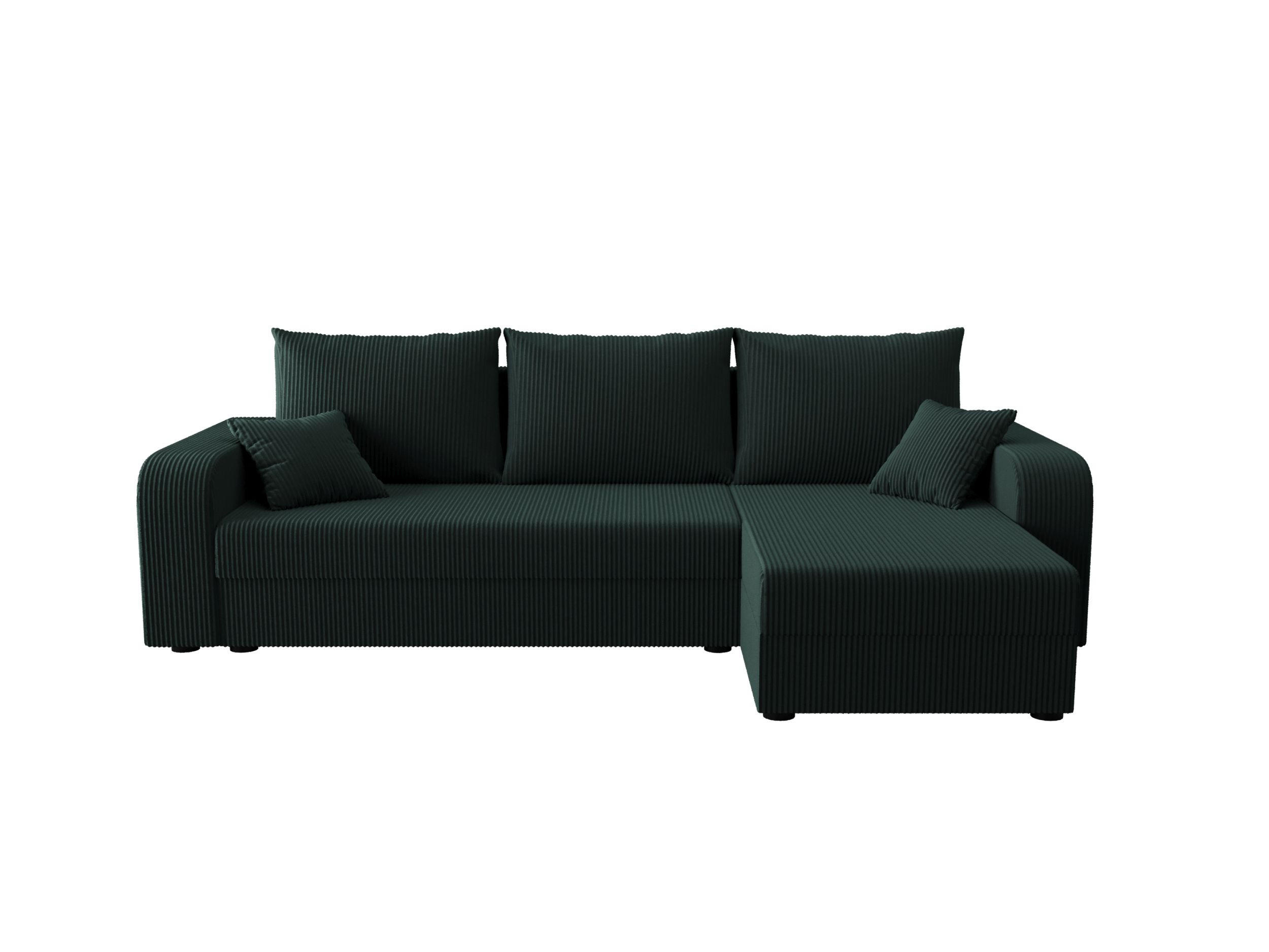 ECKSOFA HEWLET L BIS Zoom 10 Rechts mit Schlaffunktion - Dunkelgrün, Textil (240/140cm) - Bedante