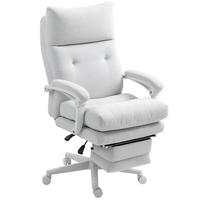 DREHSTUHL 68/70/114-122 cm cremeweiß aus Polyester mit Fußstütze - Creme, Kunststoff (68/122/70cm) - OKWISH