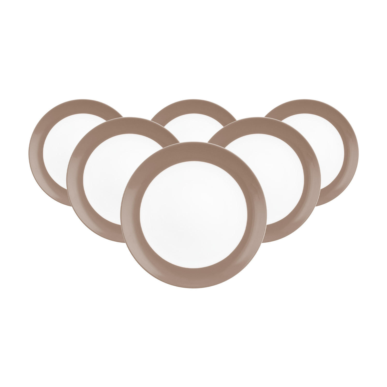 BROTTELLER Liberty Pure Colors Cocoa Brown ø 17,5 cm 6er Set - Braun, Keramik (17.7cm) - Seltmann Weiden