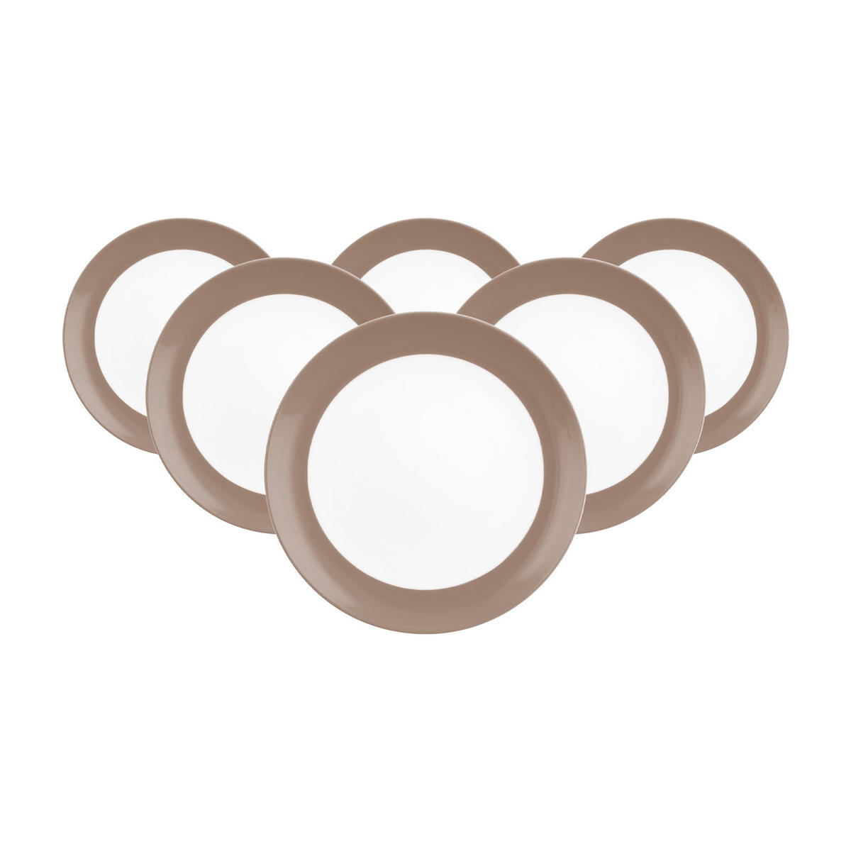 BROTTELLER Liberty Pure Colors Cocoa Brown ø 17,5 cm 6er Set - Braun, Keramik (17.7cm) - Seltmann Weiden