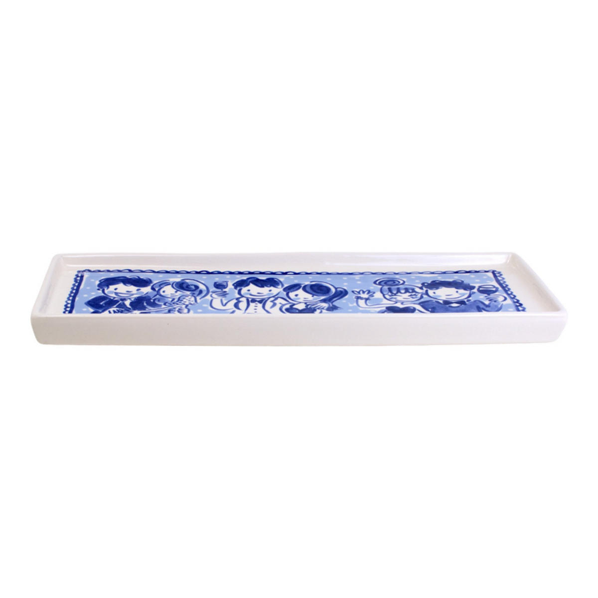 KUCHENPLATTE Arm in Arm in Blau - 33cm - Multicolor, Keramik (12.3/34.5/2.1cm) - Blond Amsterdam