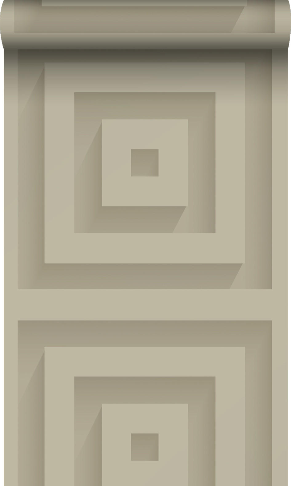 TAPETE 3D-Quadrate 50 x 900 cm - Beige, Papier (50/900cm) - Origin Wallcoverings