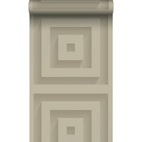 TAPETE 3D-Quadrate 50 x 900 cm - Beige, Papier (50/900cm) - Origin Wallcoverings
