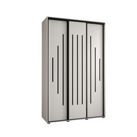 SCHWEBETÜRENSCHRANK 235,2/160/45 3-türig - Schwarz/Weiß, Holz/Metall (160/235/45cm) - Abiks Möbel