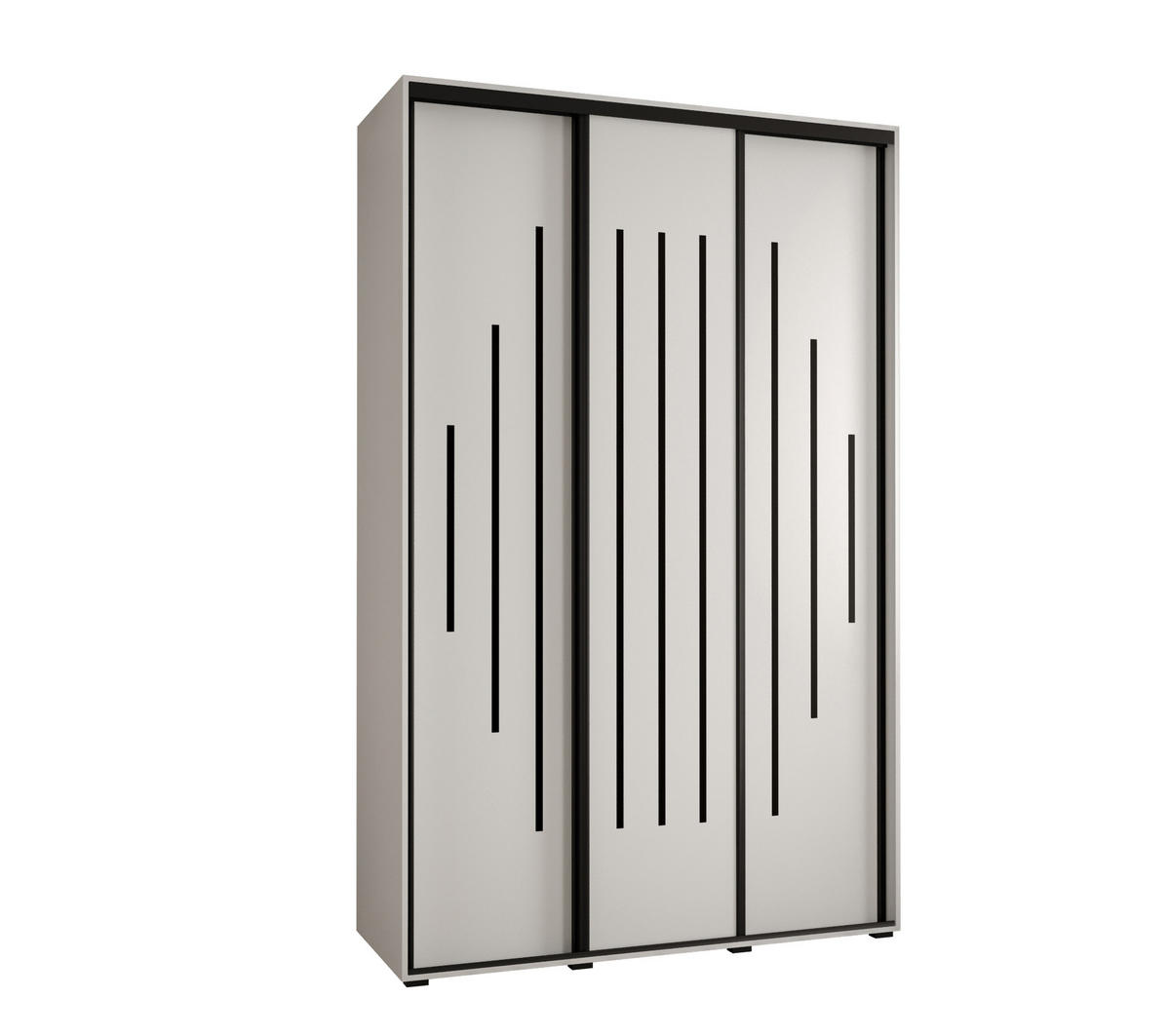 SCHWEBETÜRENSCHRANK 235,2/160/45 3-türig - Schwarz/Weiß, Holz/Metall (160/235/45cm) - Abiks Möbel