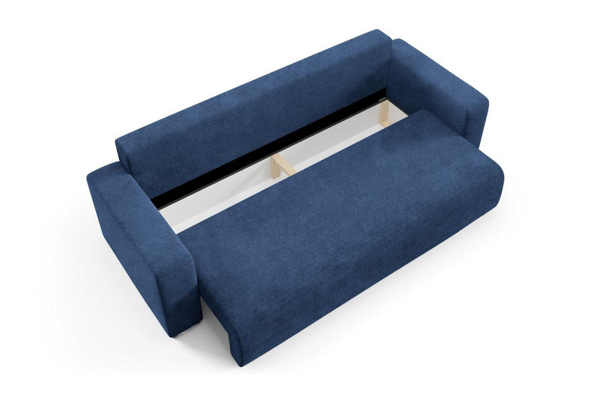 SCHLAFSOFA mit Bettkasten Blau - Dunkelblau, Textil (247/88/93cm) - Furnisell