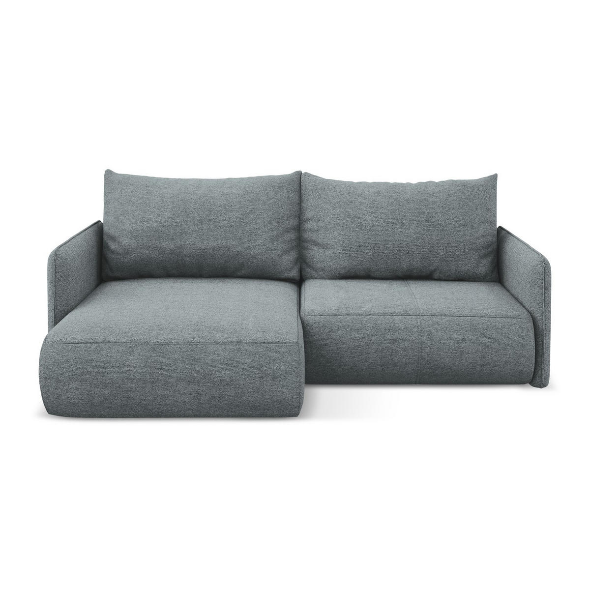 ECKSOFA mit Schlaffunktion Chenille Stoff Blau - Blau/Blaugrau, Kunststoff/Textil (148/207cm) - LaMiaSofa