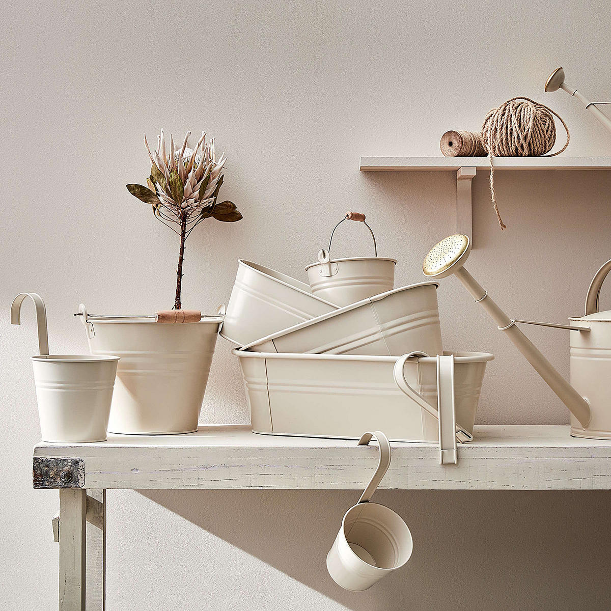 HÄNGETOPF (6er Set) Zinc - Beige, Metall (15cm) - Butlers