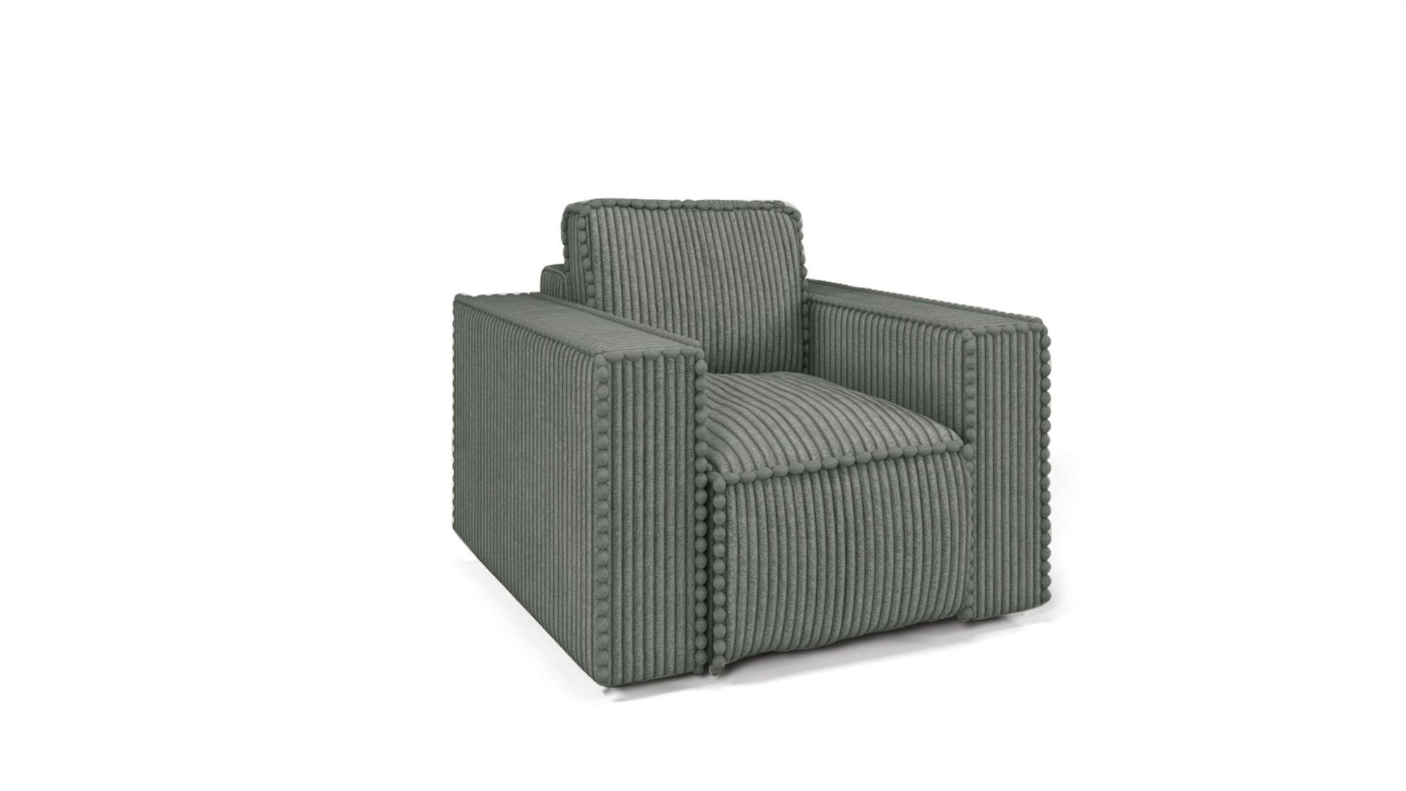 SESSEL Vajana - Grün, Holzwerkstoff/Textil (85/86/102cm) - Fun Möbel