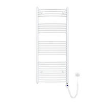 HANDTUCHHEIZKÖRPER elektrisch gebogen Weiß 140/60/5,6 cm - Weiß, Metall (60/140/5.6cm) - EMKE