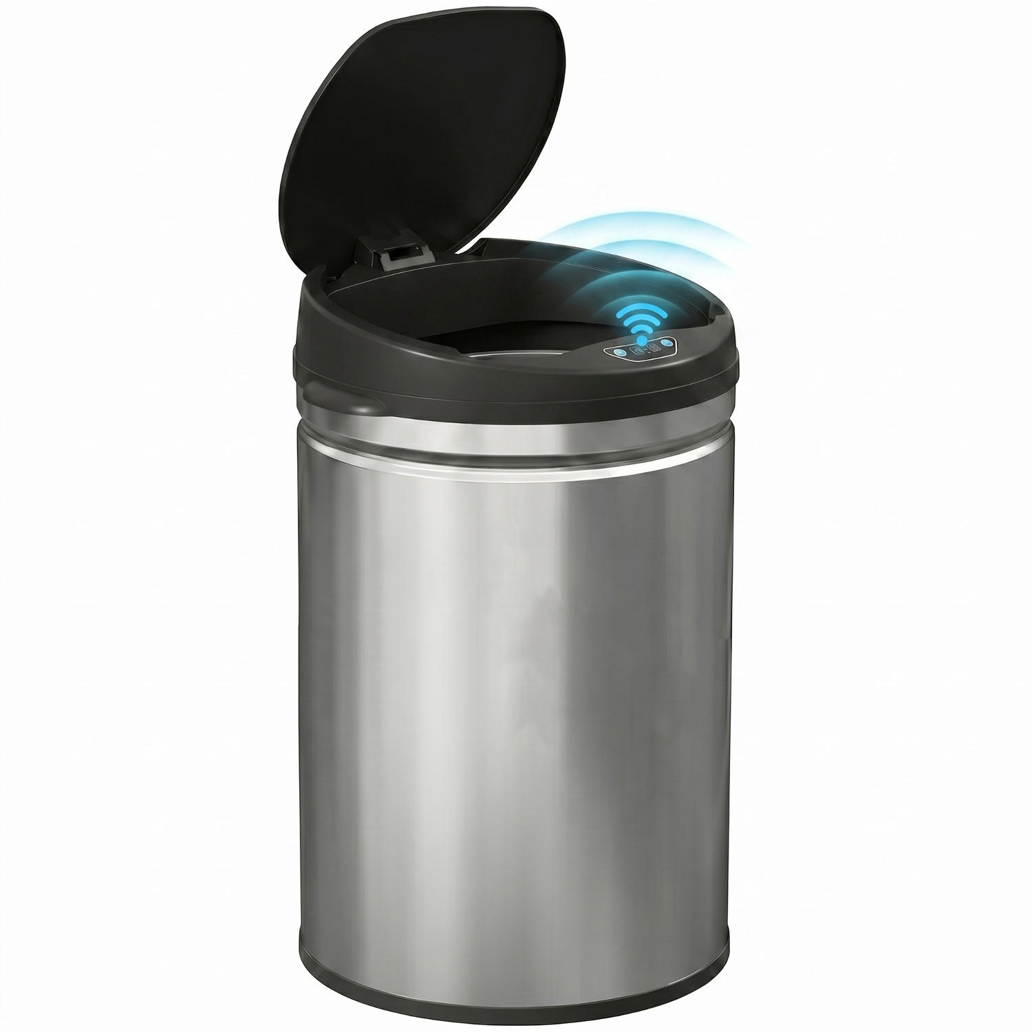 MÜLLEIMER 30L 32/30,5/51 cm Edelstahl Silber Soft-Close Küche - Silberfarben, Metall (30.5/51/32cm) - Rolipo