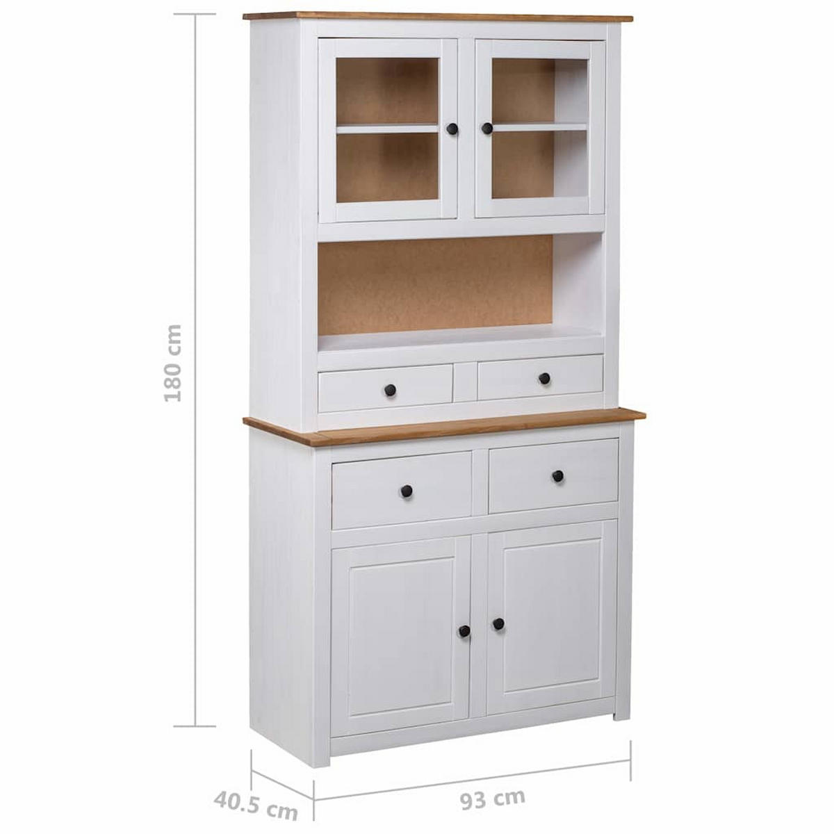 HIGHBOARD Weiss 93/40,5/180 Cm Kiefernholz Panama - Weiß, Holz (40.5/180/93cm) - vidaXL