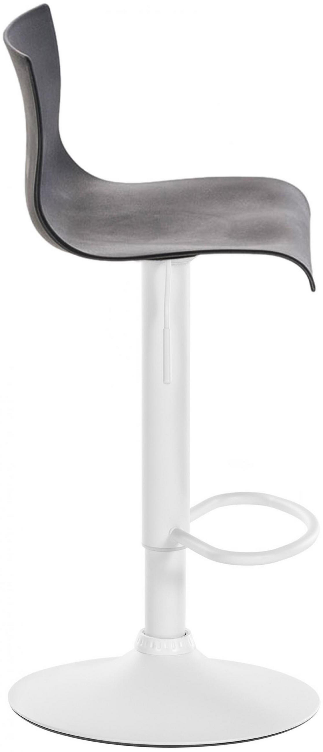 BARHOCKER Kunststoff grau - Weiß/Grau, Kunststoff/Metall (39/84/36cm) - CLP
