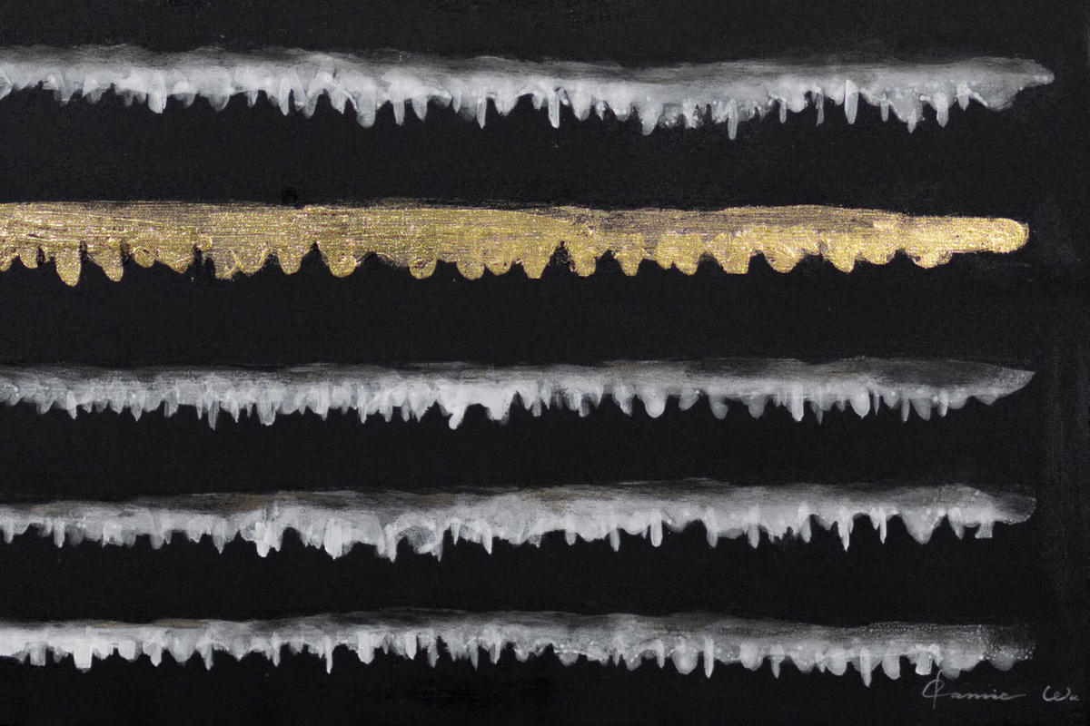 ACRYLBILD HANDGEMALT Schwarz 83/123 cm - Schwarz, Textil (82.5/122.5cm) - KUNSTLOFT