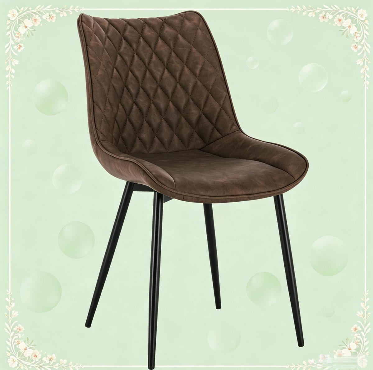 ESSSTUHL 2er-Set Kunstleder Braun mit Metallbeinen - Braun, Metall (40.5/85.5/46cm) - Meubliv