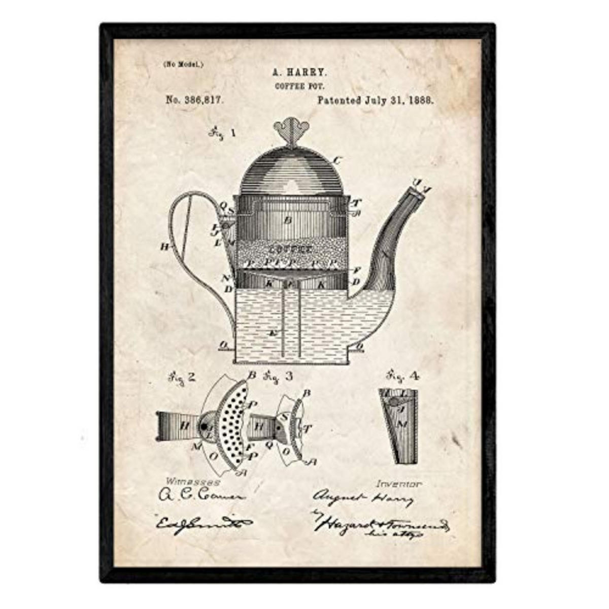 POSTER Kaffee Patent 1 A3 Rahmenlos - Klar, Papier (29.7/5/42cm) - Nacnic