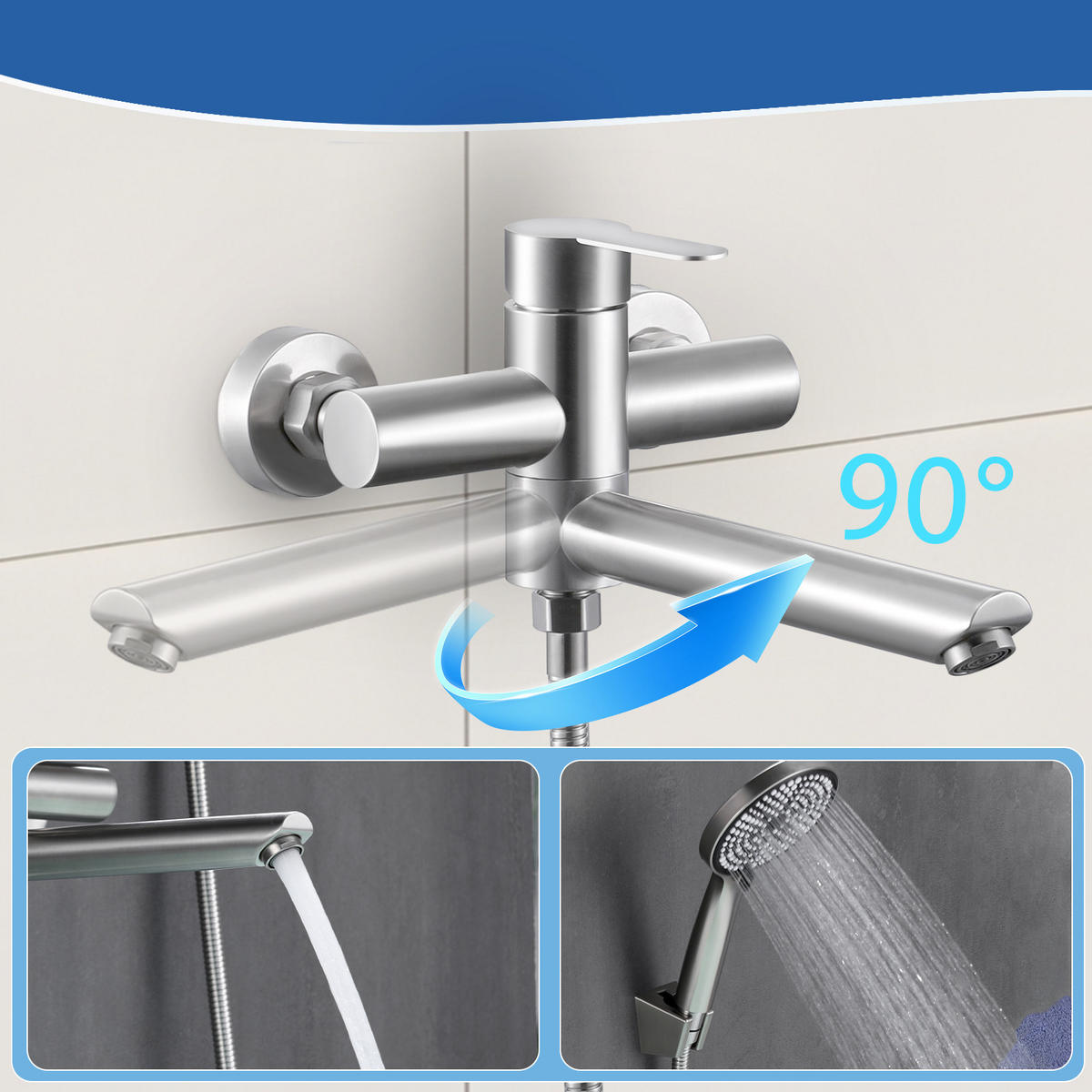 BRAUSESET Sprütz 15/12.8/21.5 cm - Silberfarben, Metall (15/12.8/21.5cm) - ZMH