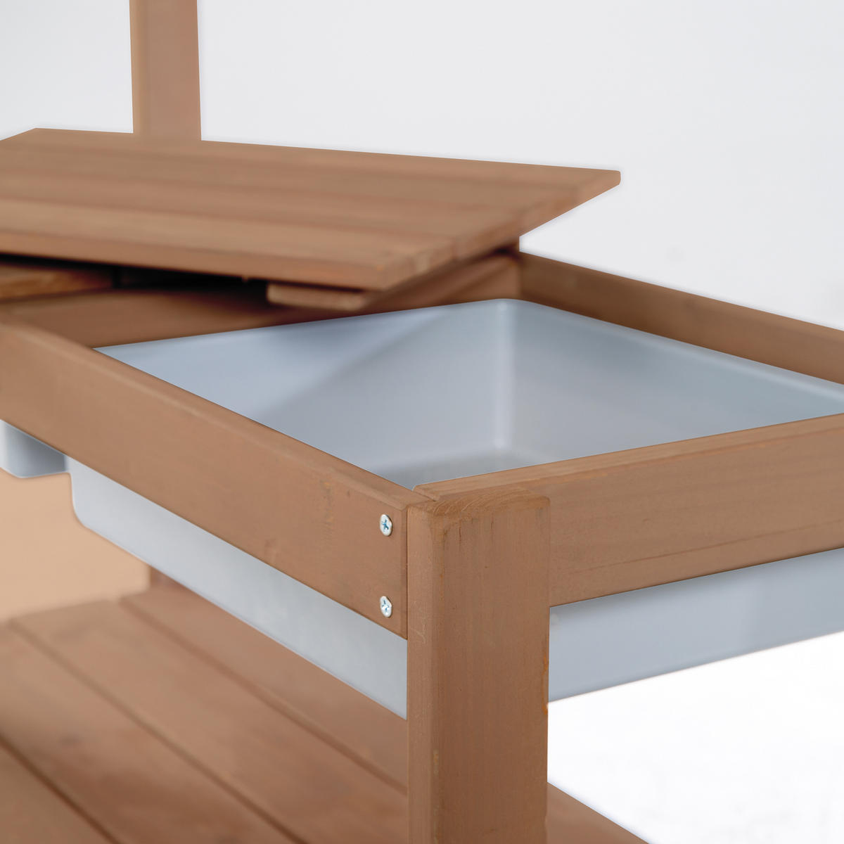 OUTDOOR KINDERKÜCHE 'FUN' mit Spielwanne teak - Teakfarben, Holz (89.5/35cm) - Roba